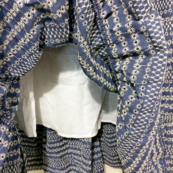 Tommy Hilfiger stretchy elastic waist tiered eyelet striped flower print skirt - Picture 5 of 6